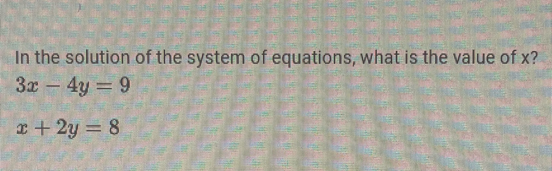 In the solution of the system of equations, what