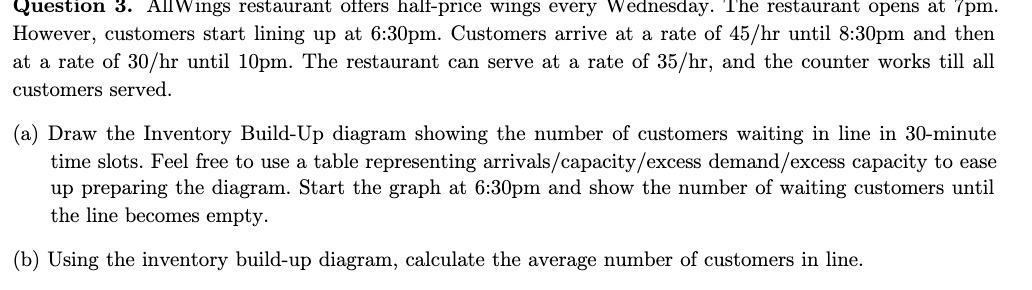 Question 3. AUW 1ngs restaurant otters haltprlce