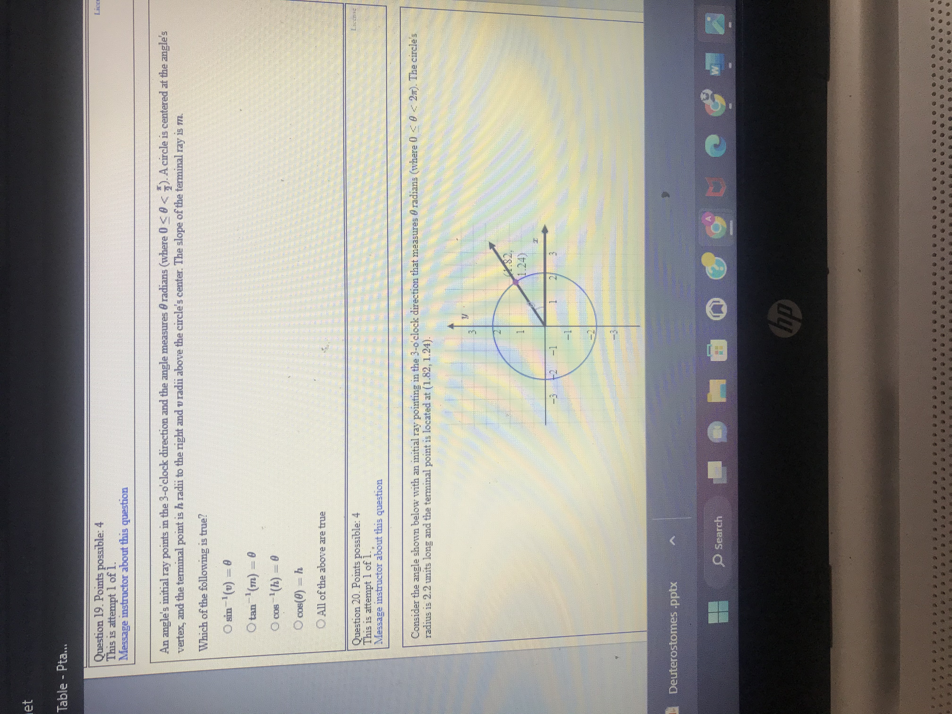 le - Pta... 1.9 sin (8) Question 17. Points
