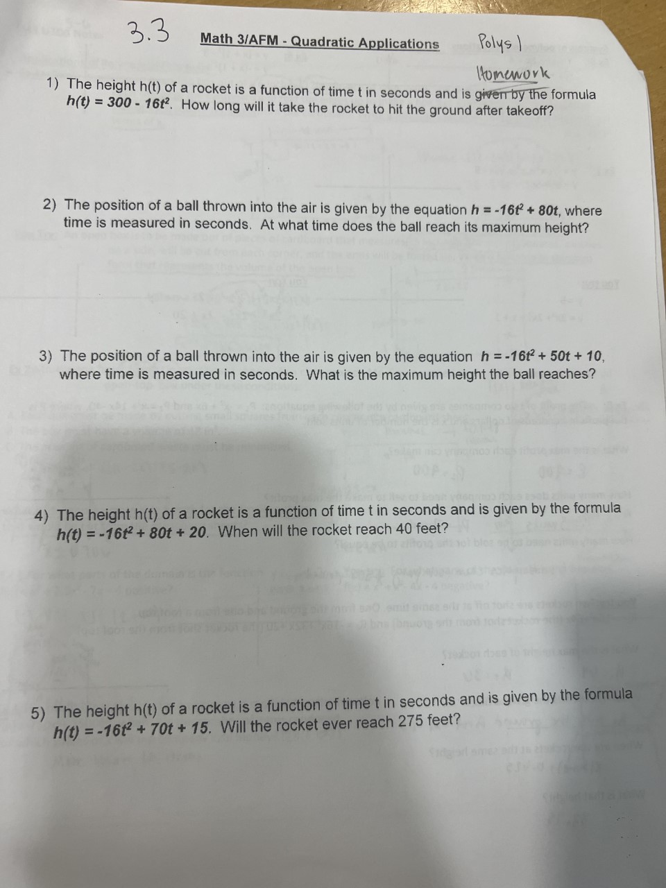 3.3 Math 3/AFM - Quadratic Applications Polys )