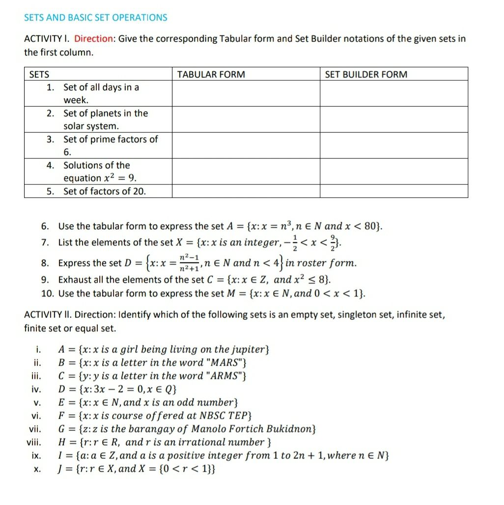 ACTIVITY III. Direction: Use the Venn diagram to