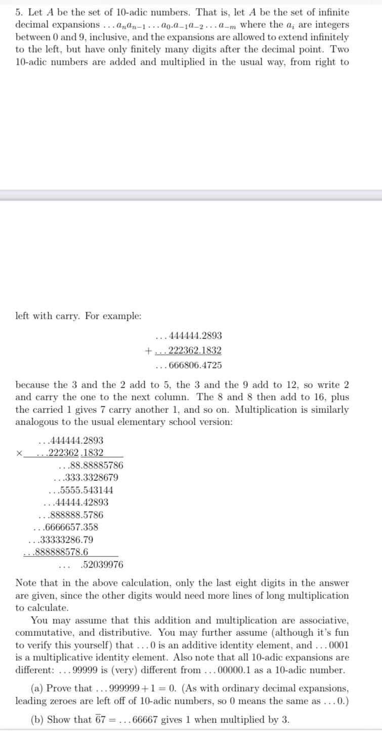 5. Let A be the set of Ill-adie numbers. That is,