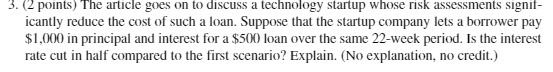 3. (2 points) The article goes on to discuss a