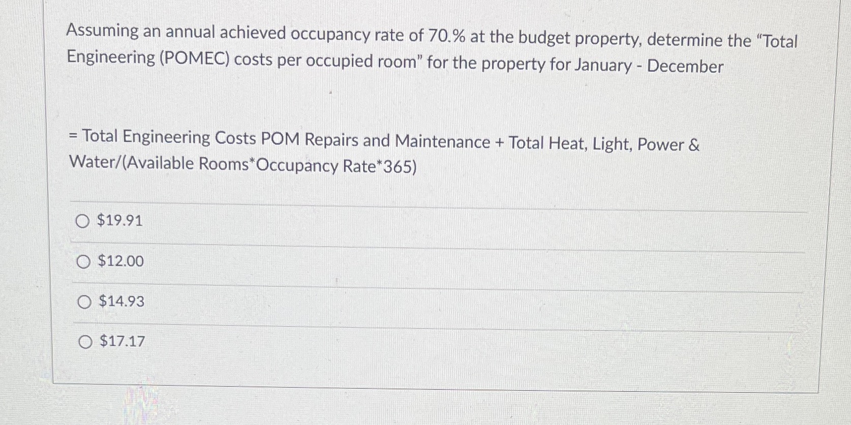 Assuming an annual achieved occupancy rate of