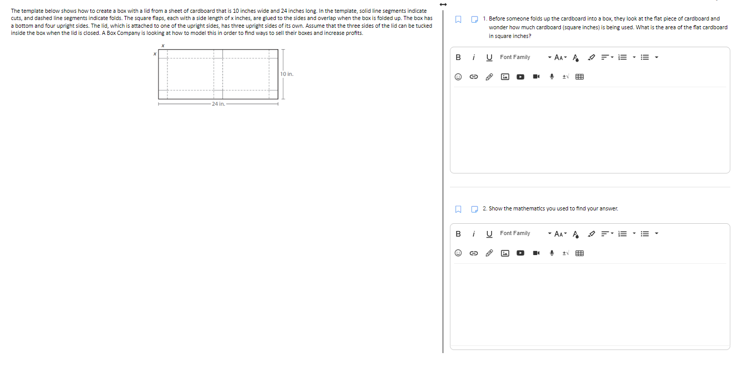 The template below shows how to create a box with