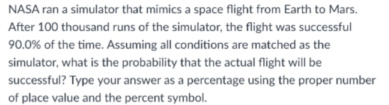 NASA ran a simulator that mimics a space flight