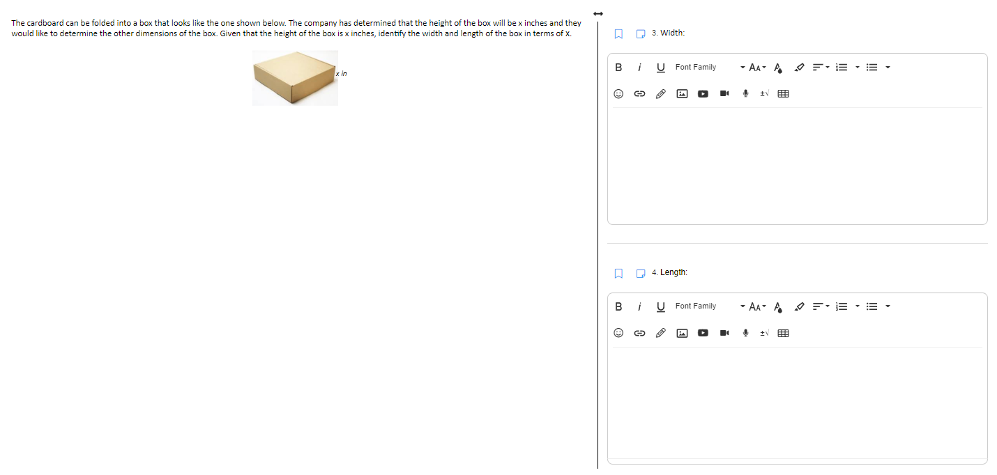 The template below shows how to create a box with
