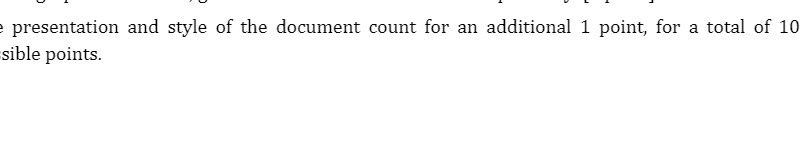 presentation and style of the document count for