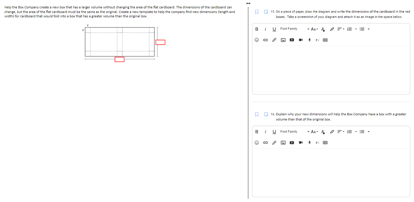 The template below shows how to create a box with