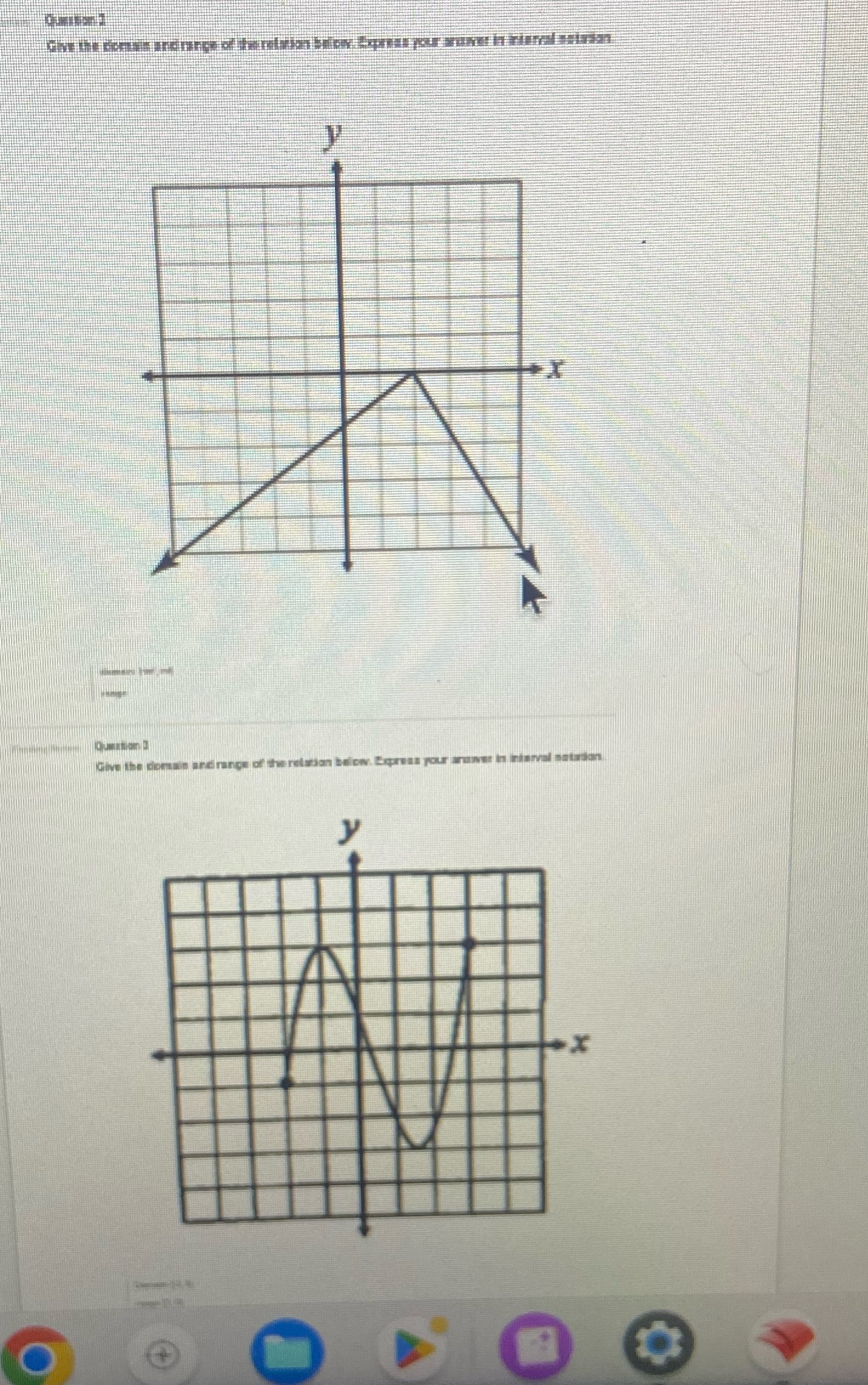 Domain and range of both pls! \f