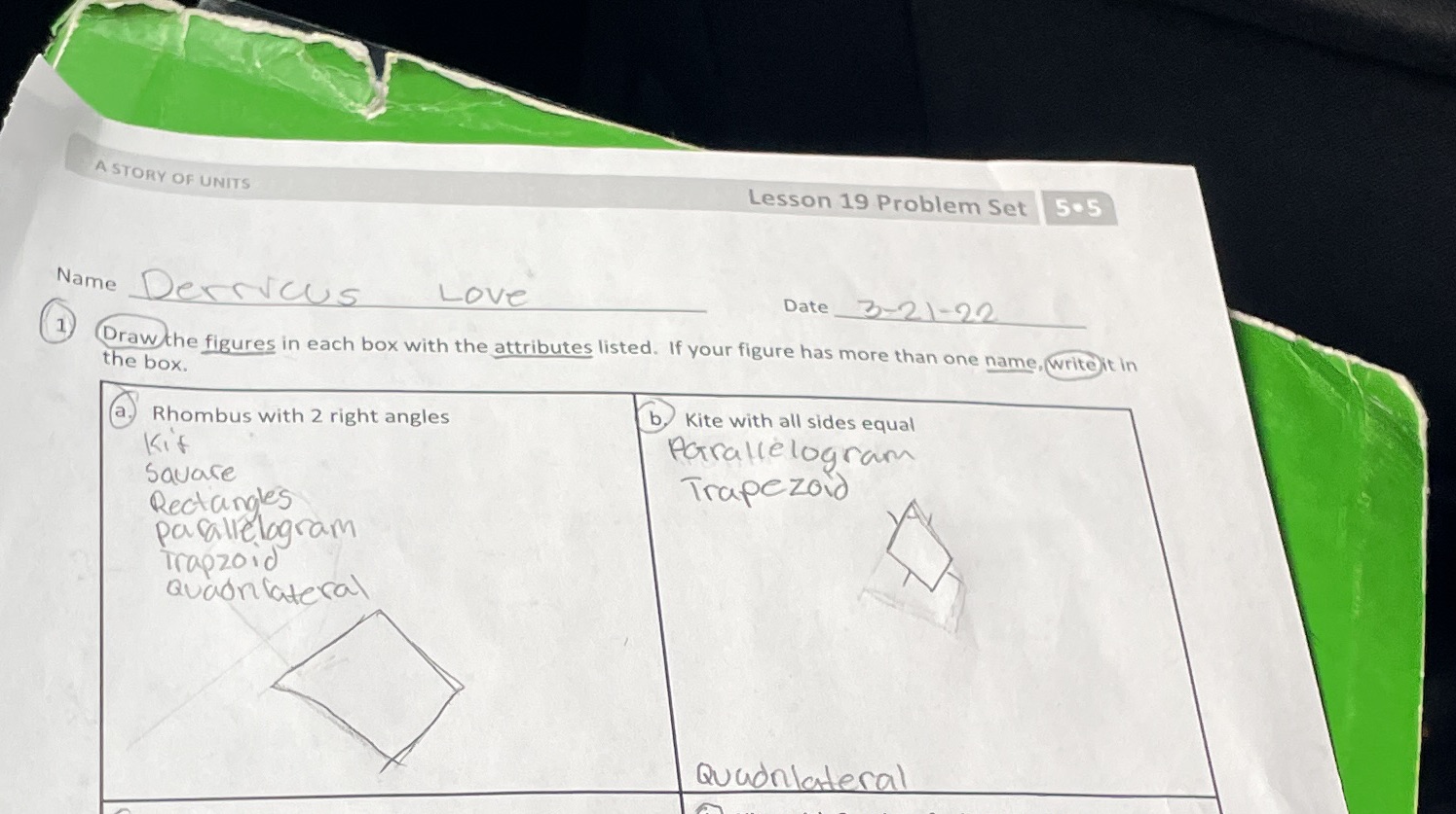 What the answer A STORY OF UNITS Lesson 19