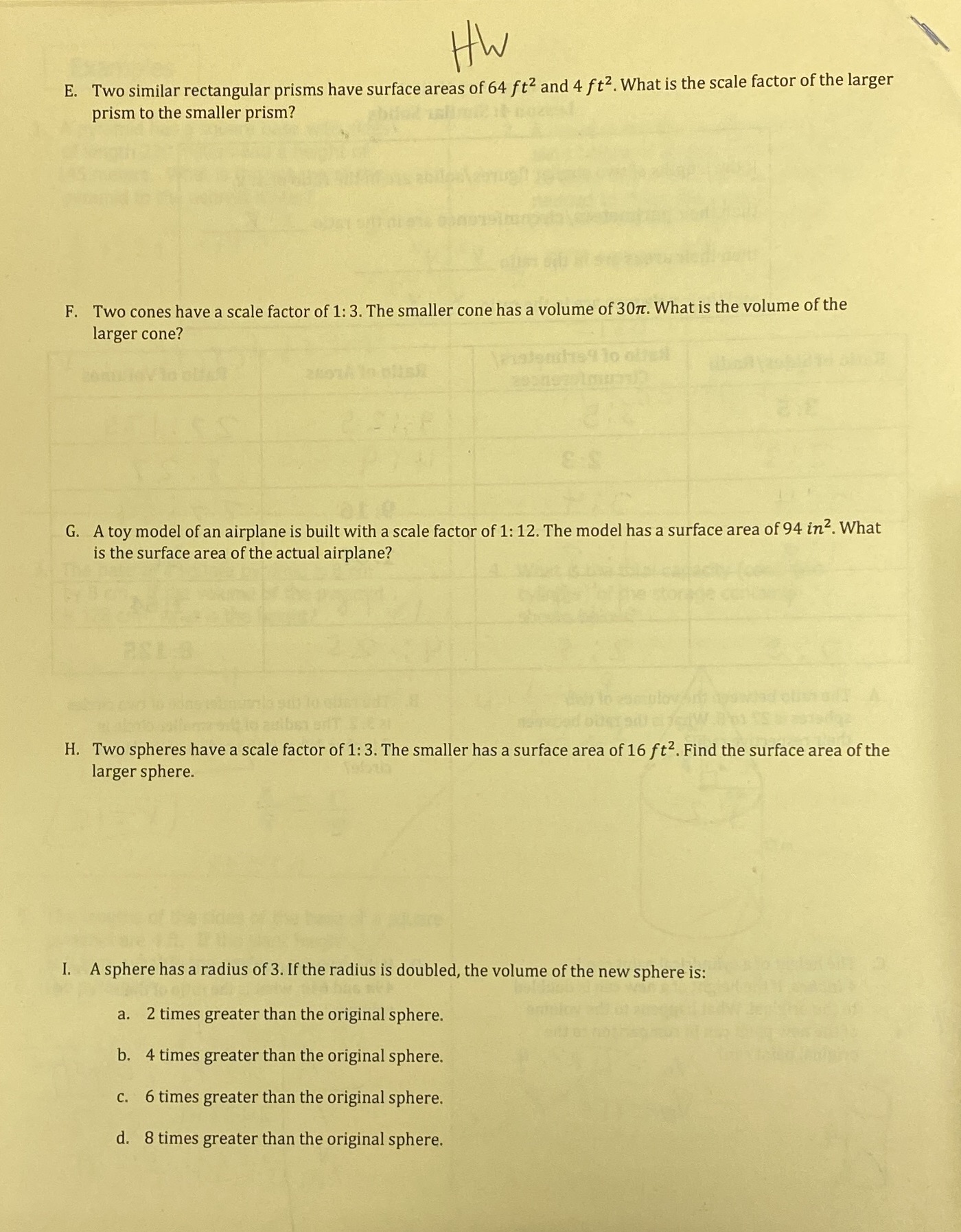 Need help with geometry homework quick. HW E. Two