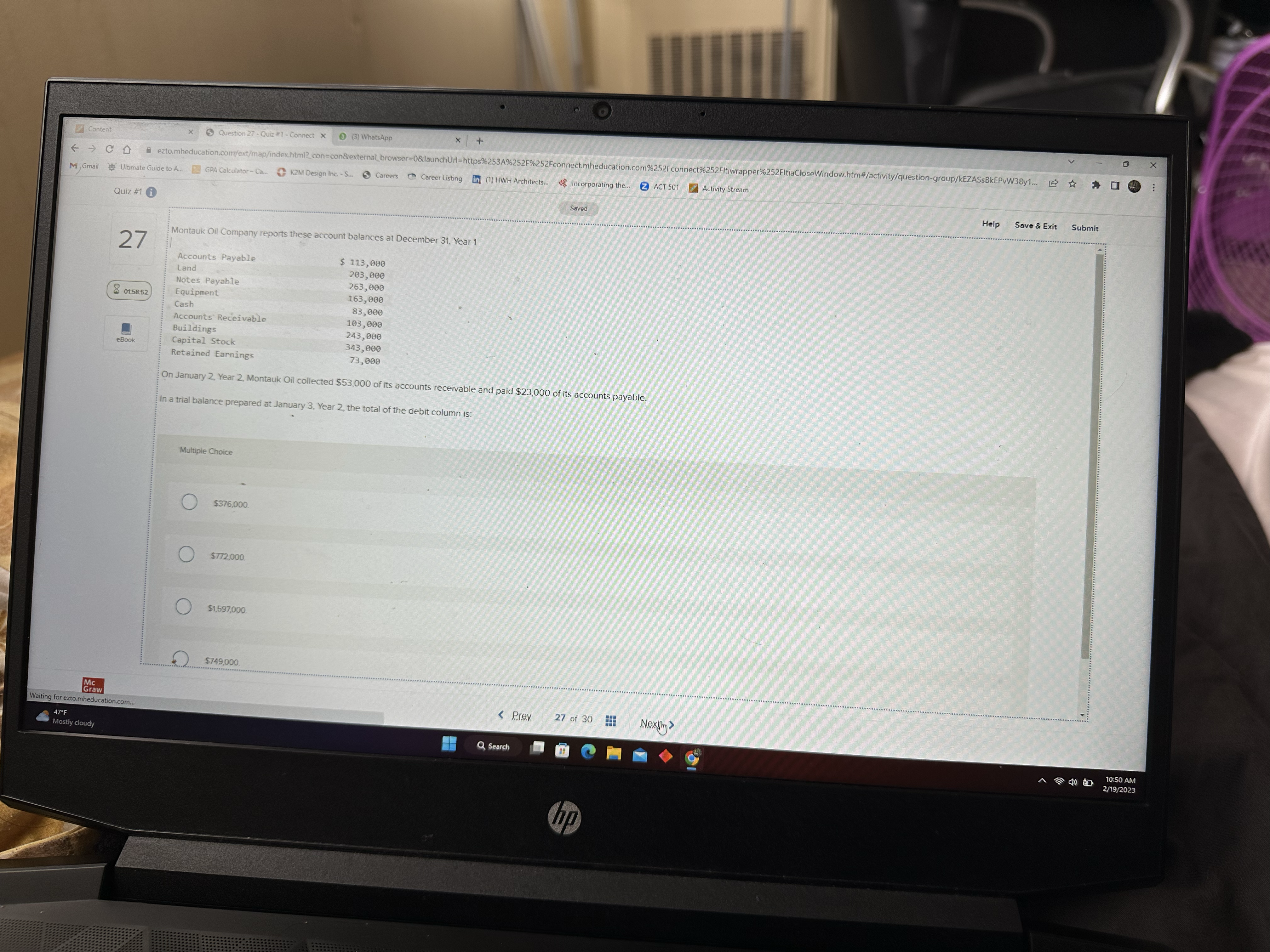 Content * + O X x Question 27 - Quiz #1 - Connect