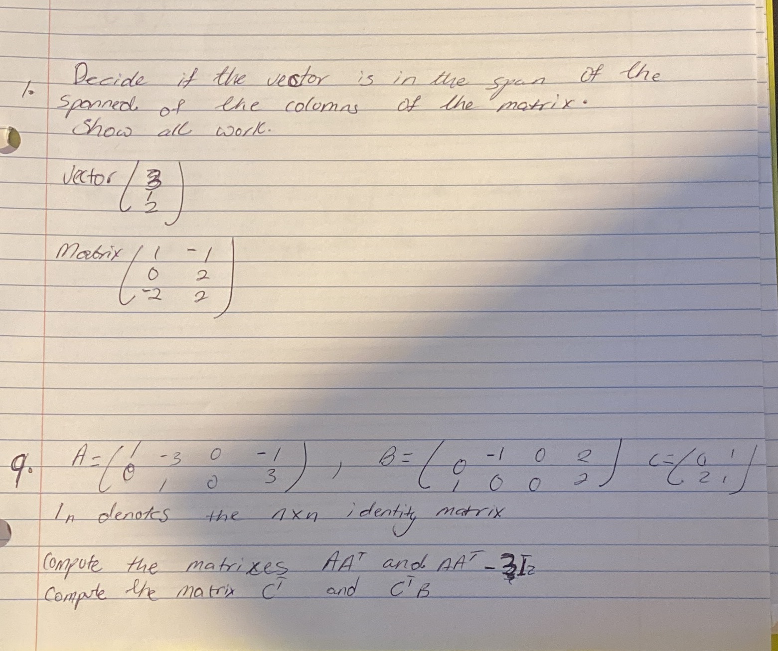 Please explain thank you Decide if the vector is