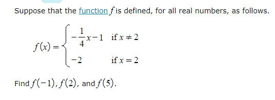 Suppose that the function fis defined, for all