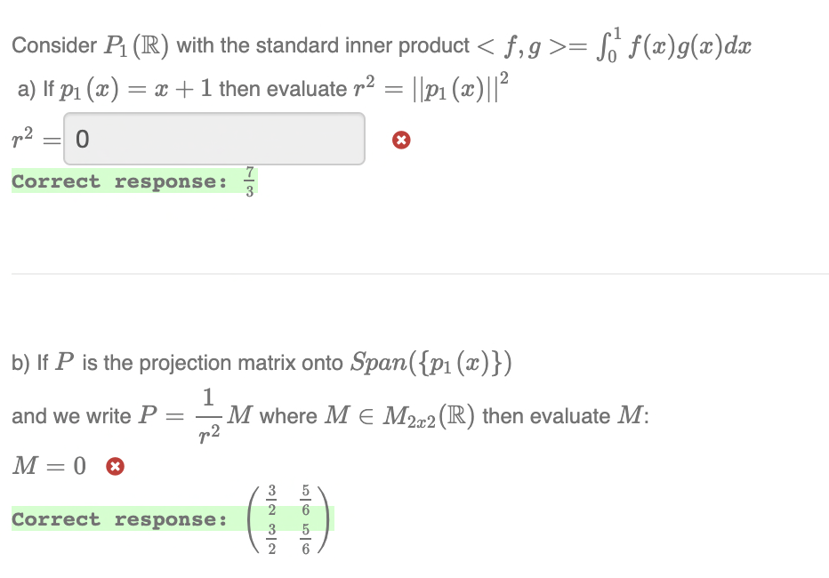 Consider P1(R) with the standard inner product <