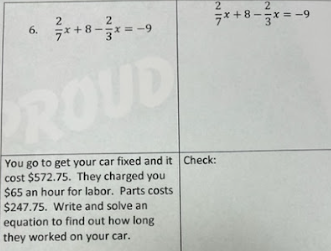 show work like this on paper X+8- WIN *=-9 6. WIN