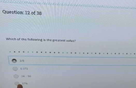 Question: 12 of 38 Which of the following is the
