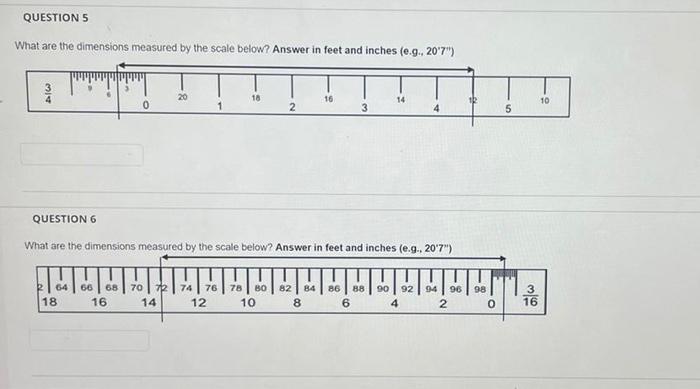 QUESTION 5 What are the dimensions measured by