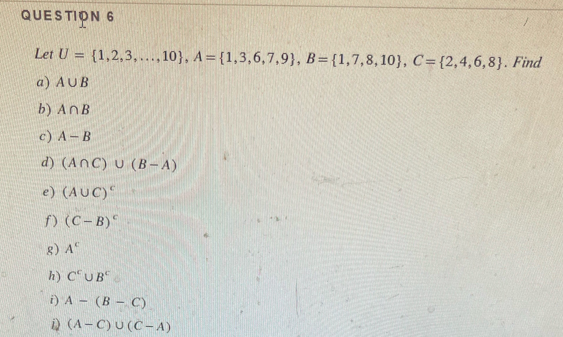 This is a set theory question please answer
