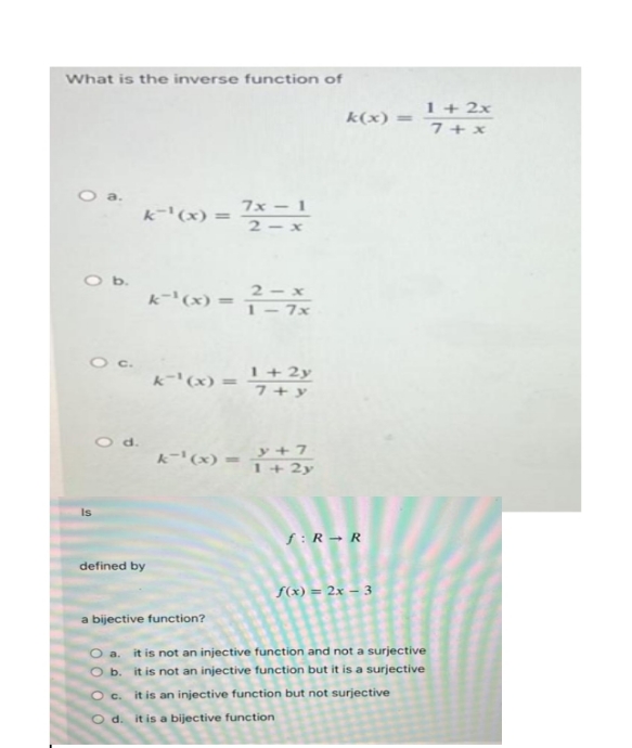 i need 100% perfect ans What is the inverse