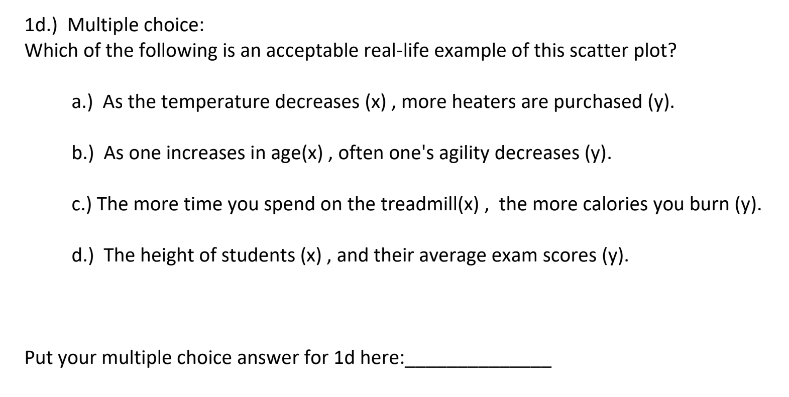 8th grade math 1) Plot the following points on