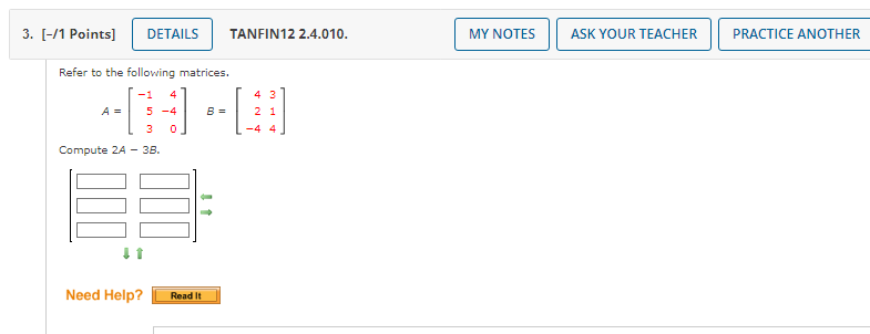 3. [-/1 Points] DETAILS TANFIN12 2.4.010. MY