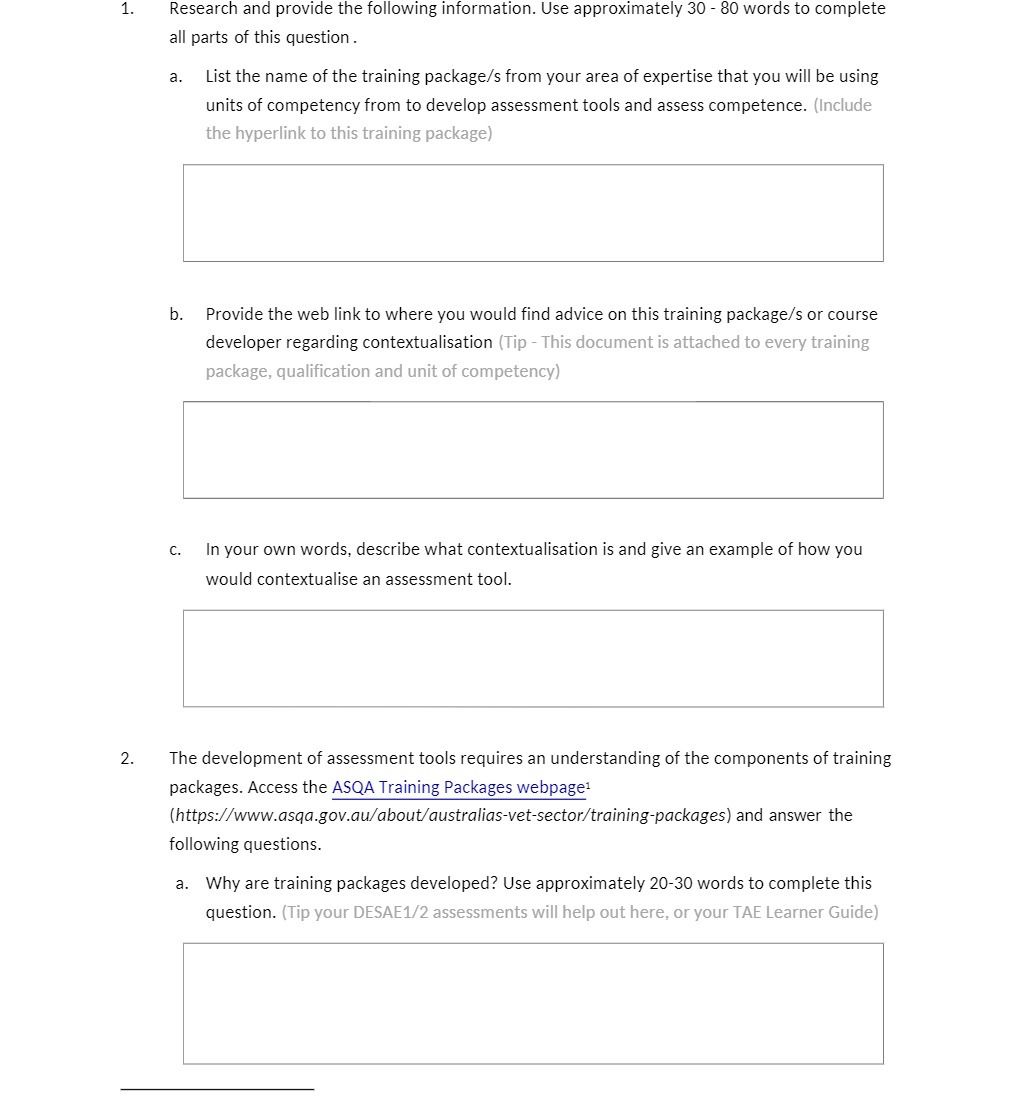 1. Research and provide the following