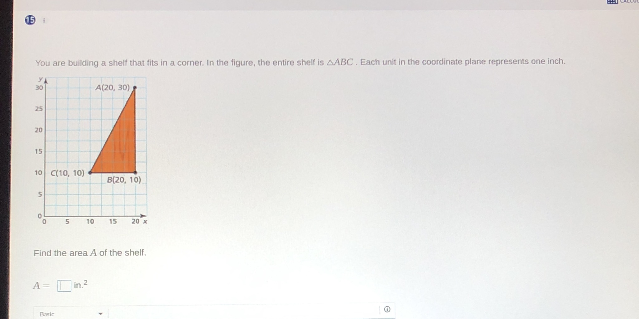 15 You are building a shelf that fits in a