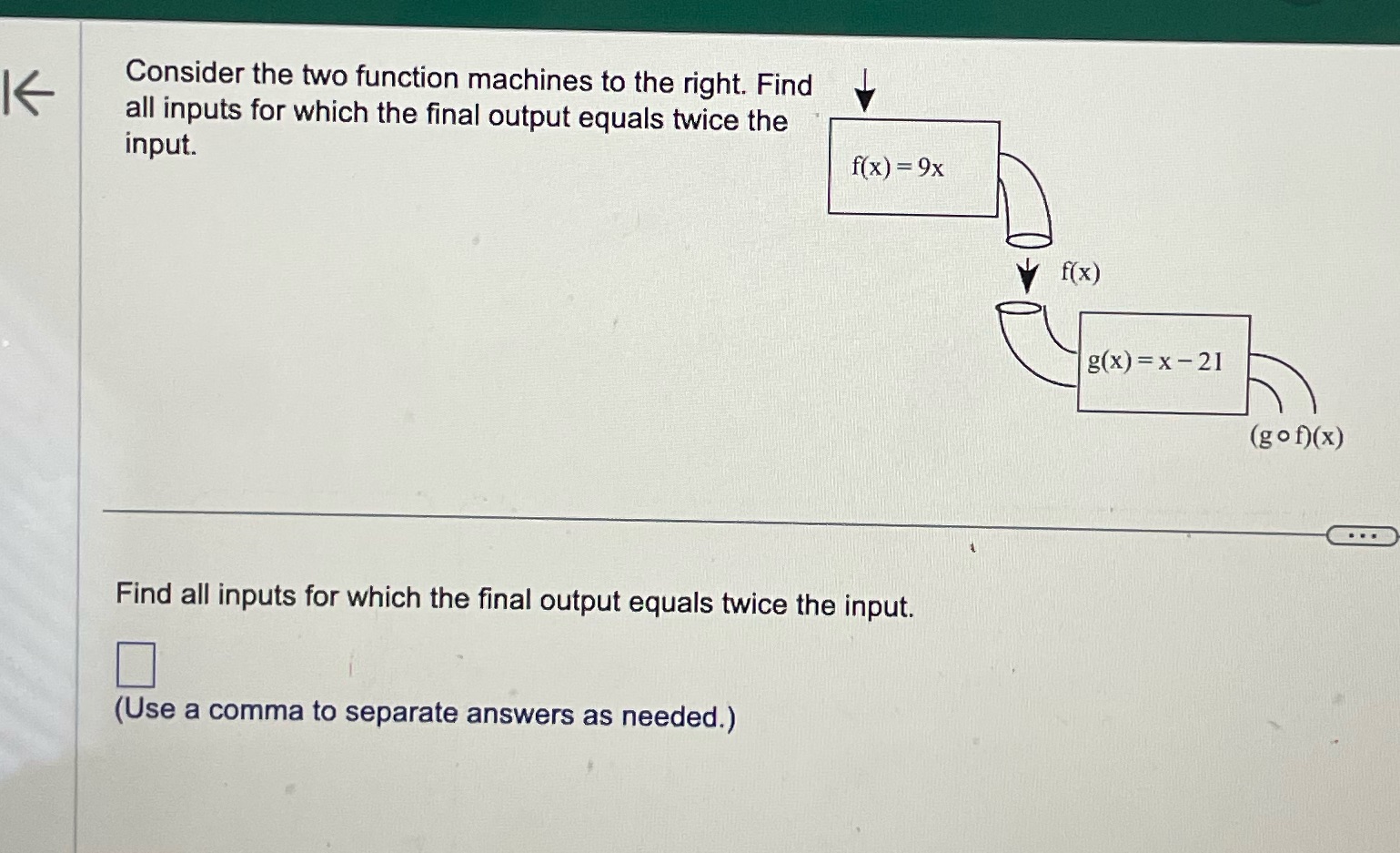 Consider the two function machines to the right.