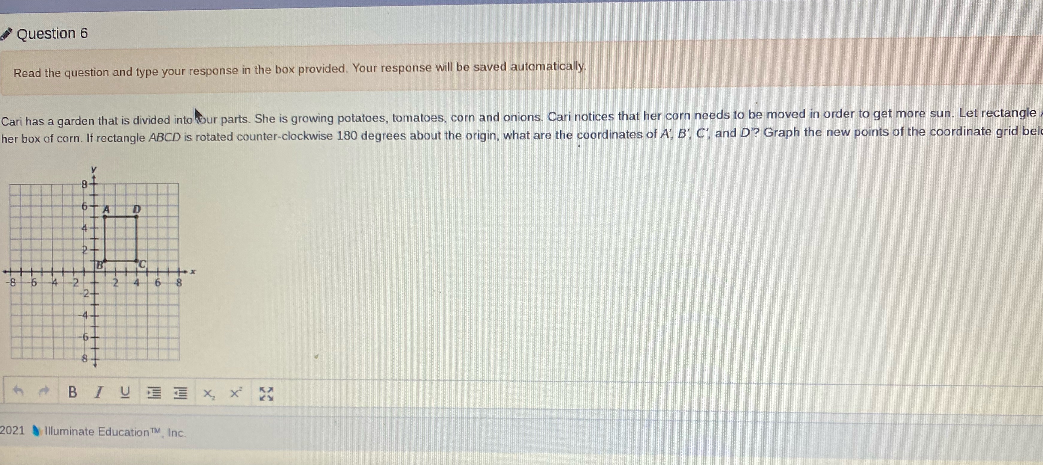 what are the coordinates? Question 6 Read the