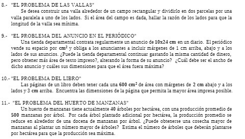 8.- "EL PROBLEMA DE LAS VALLAS" Se desea