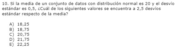 10. Si la media de un conjunto de datos con