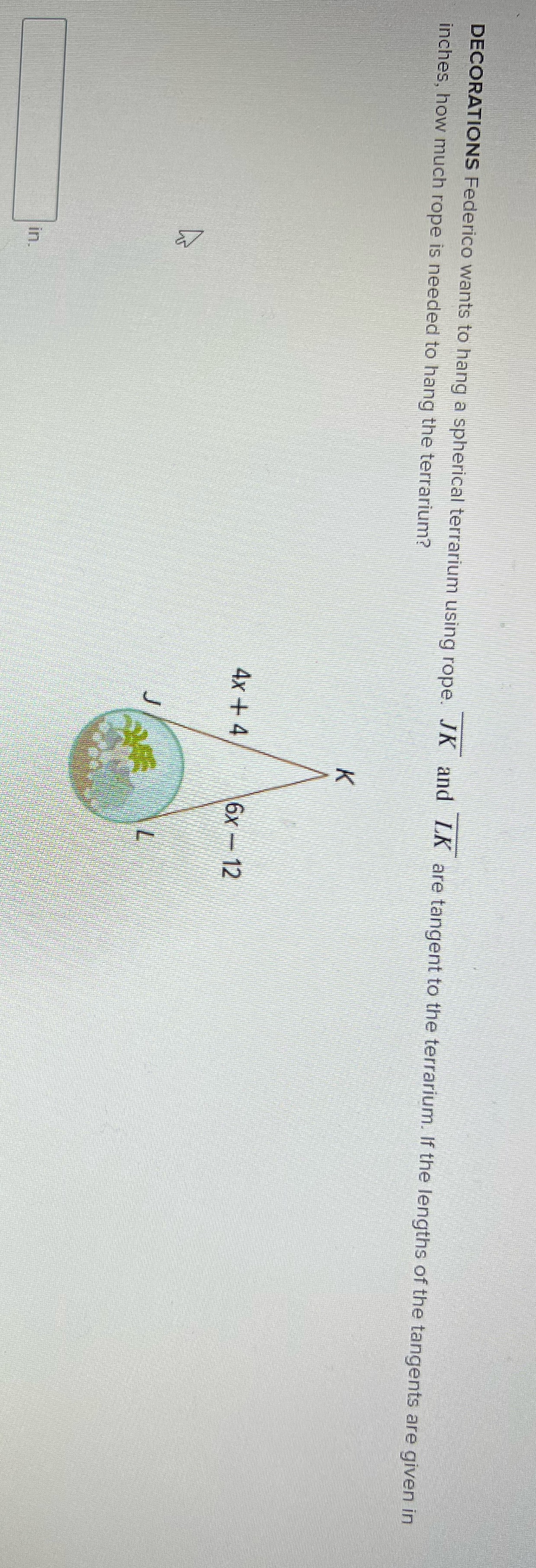 DECORATIONS Federico wants to hang a spherical