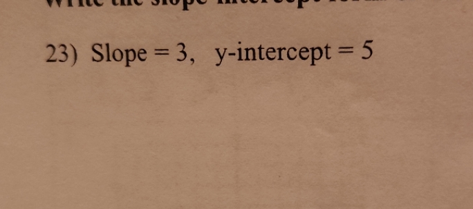 write the slope - intercept form of the equation
