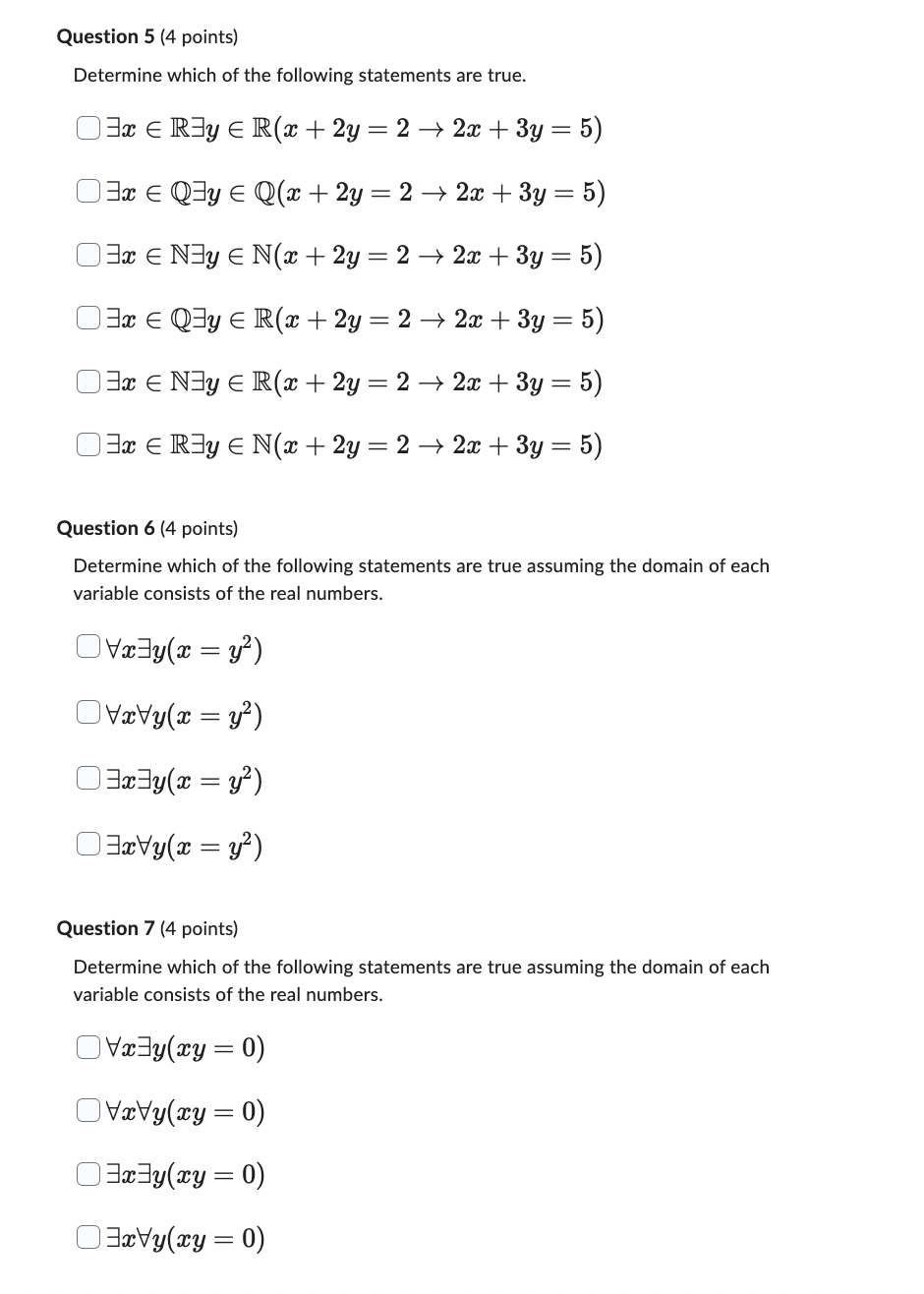 Question 1 (4 points) Match the statements that