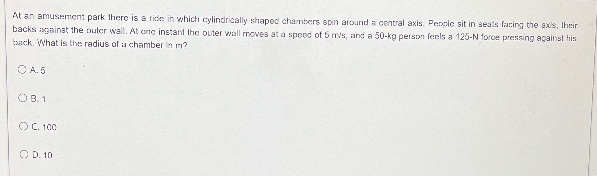 At an amusement park there is a ride in which