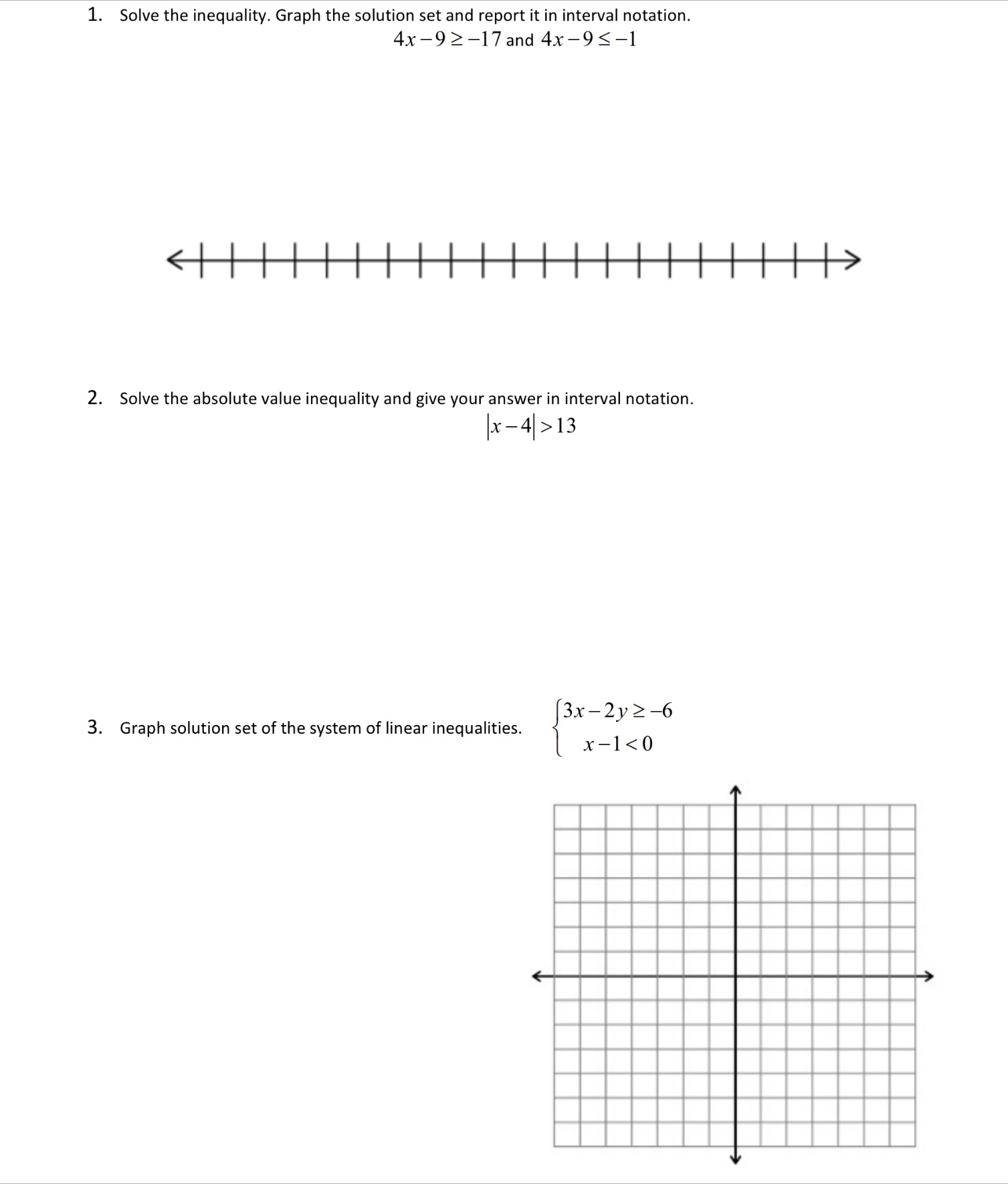 Solve the following problem on paper. 1. Solve