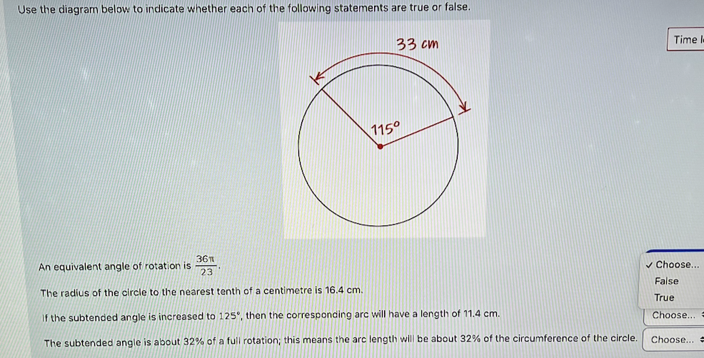 Use the diagram below to indicate whether each of