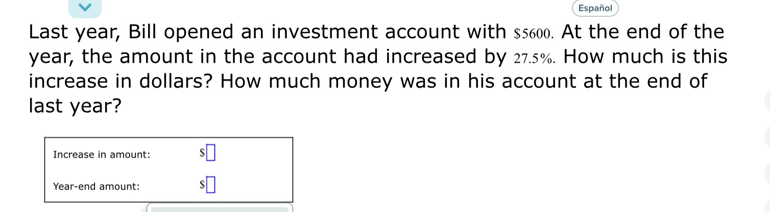 May I get some help with this? Espaol Last year,