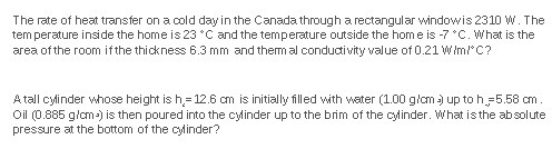 The rate of heat transfer on a cold day in the