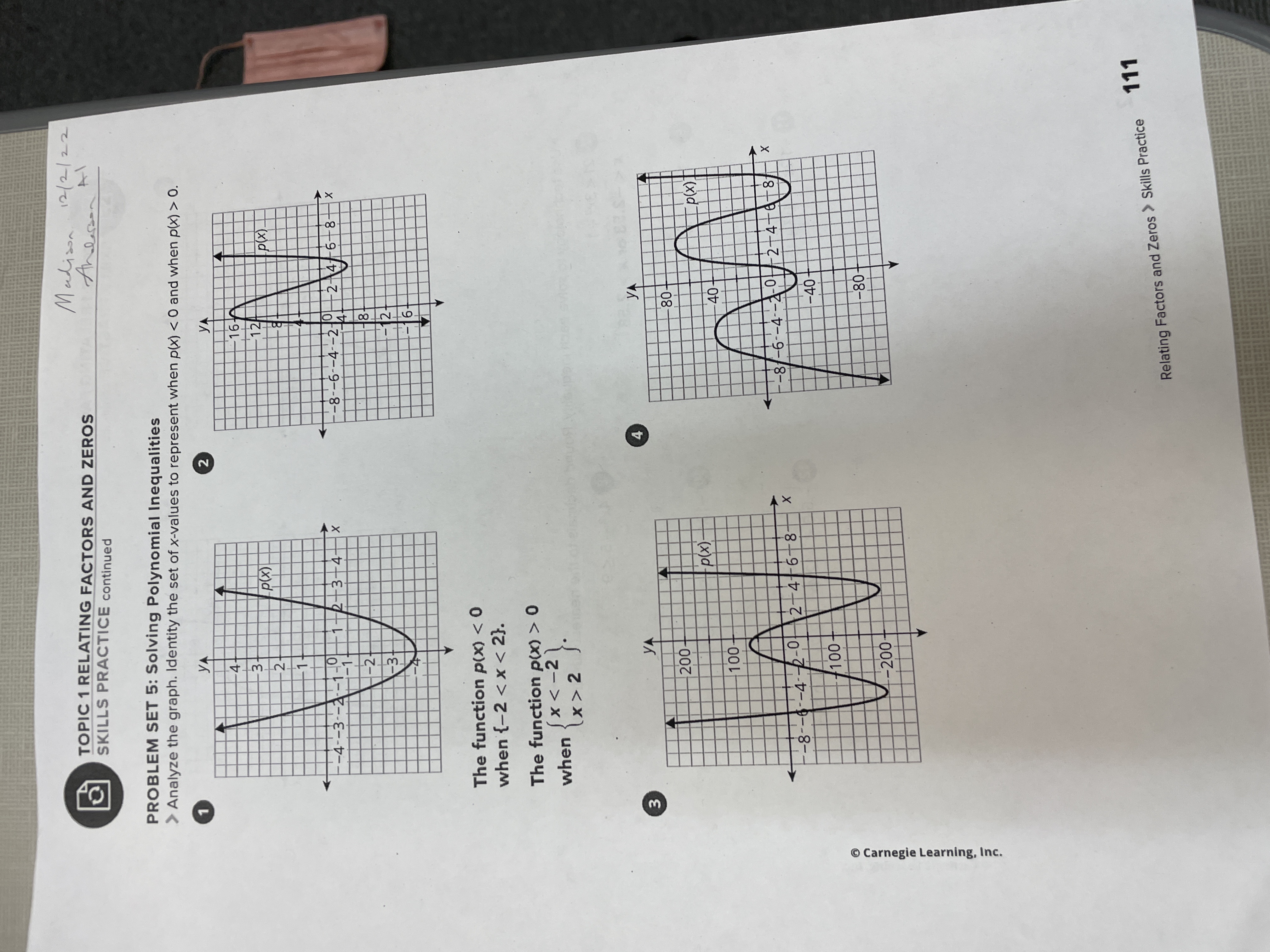 TOPIC 1 RELATING FACTORS AND ZEROS Madison 12 / 2