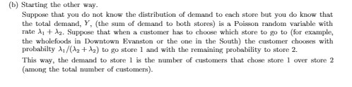 (b) Starting the other way. Suppose that you do