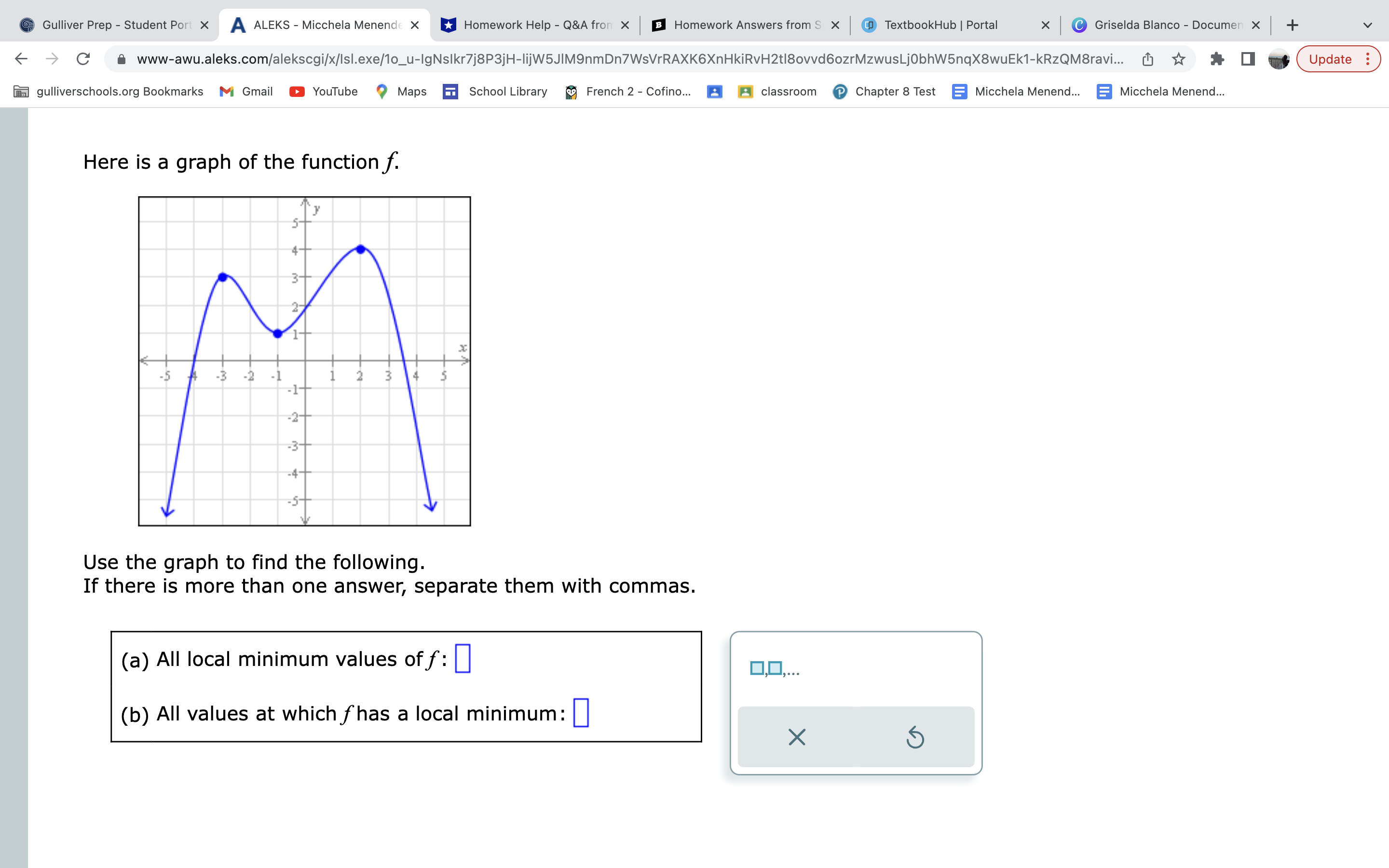 Gulliver Prep - Student Port X A ALEKS - Micchela