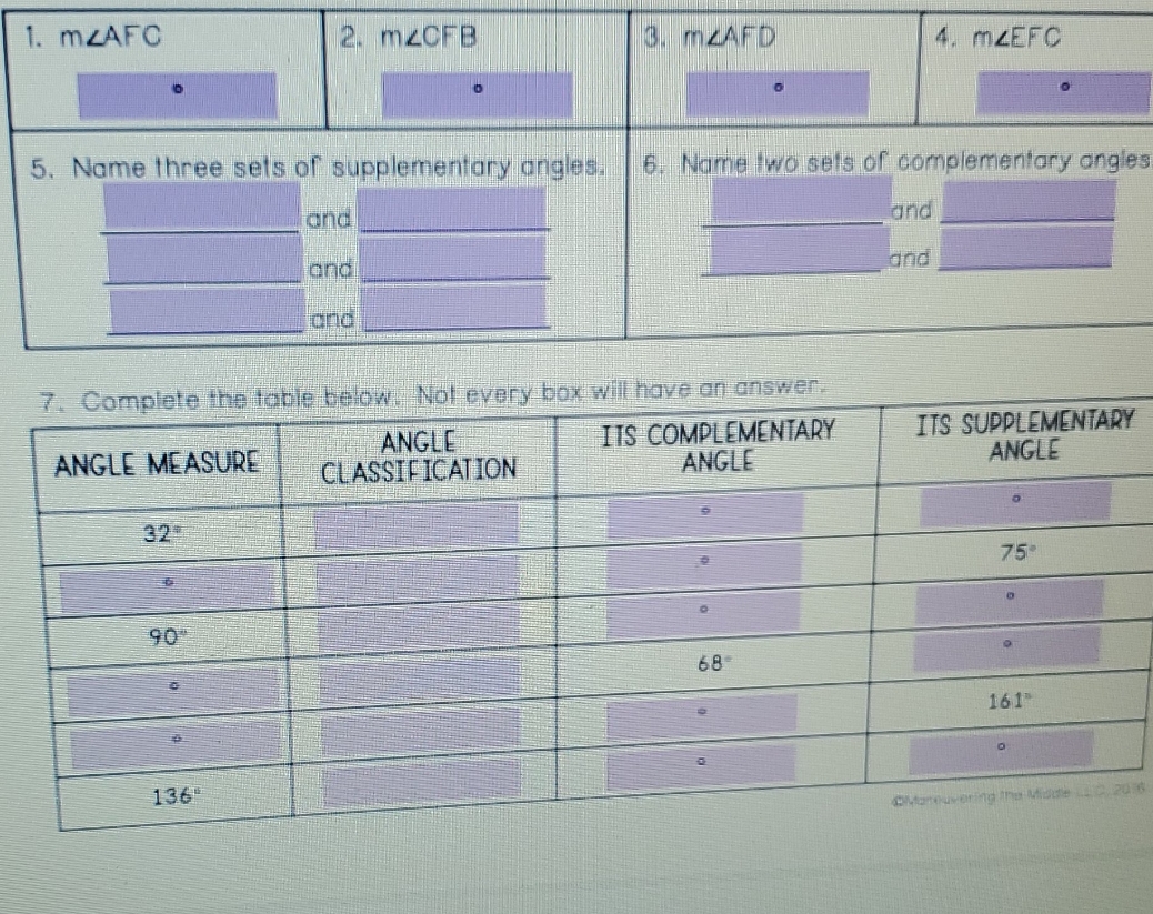 just right the answer in a row going down 1.