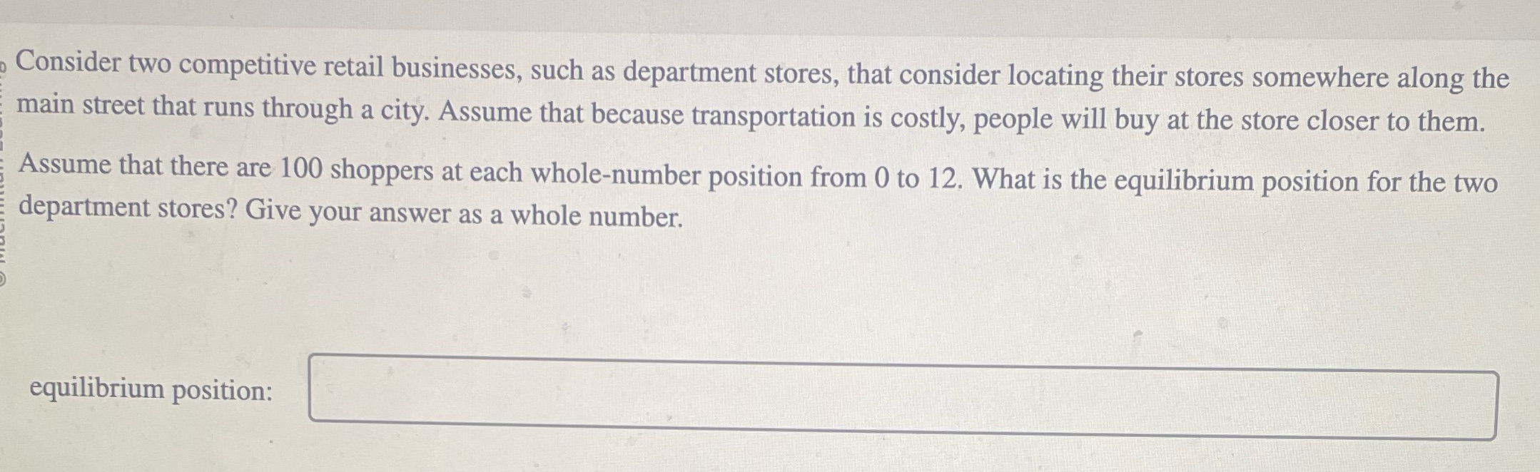 Consider two competitive retail businesses, such