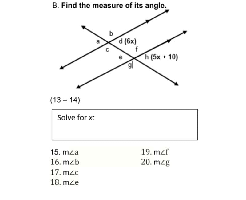 Please see attached file. B. Find the measure of