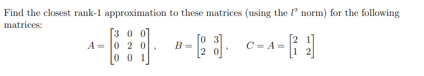 Reference: 'Nhat are the singular values of A