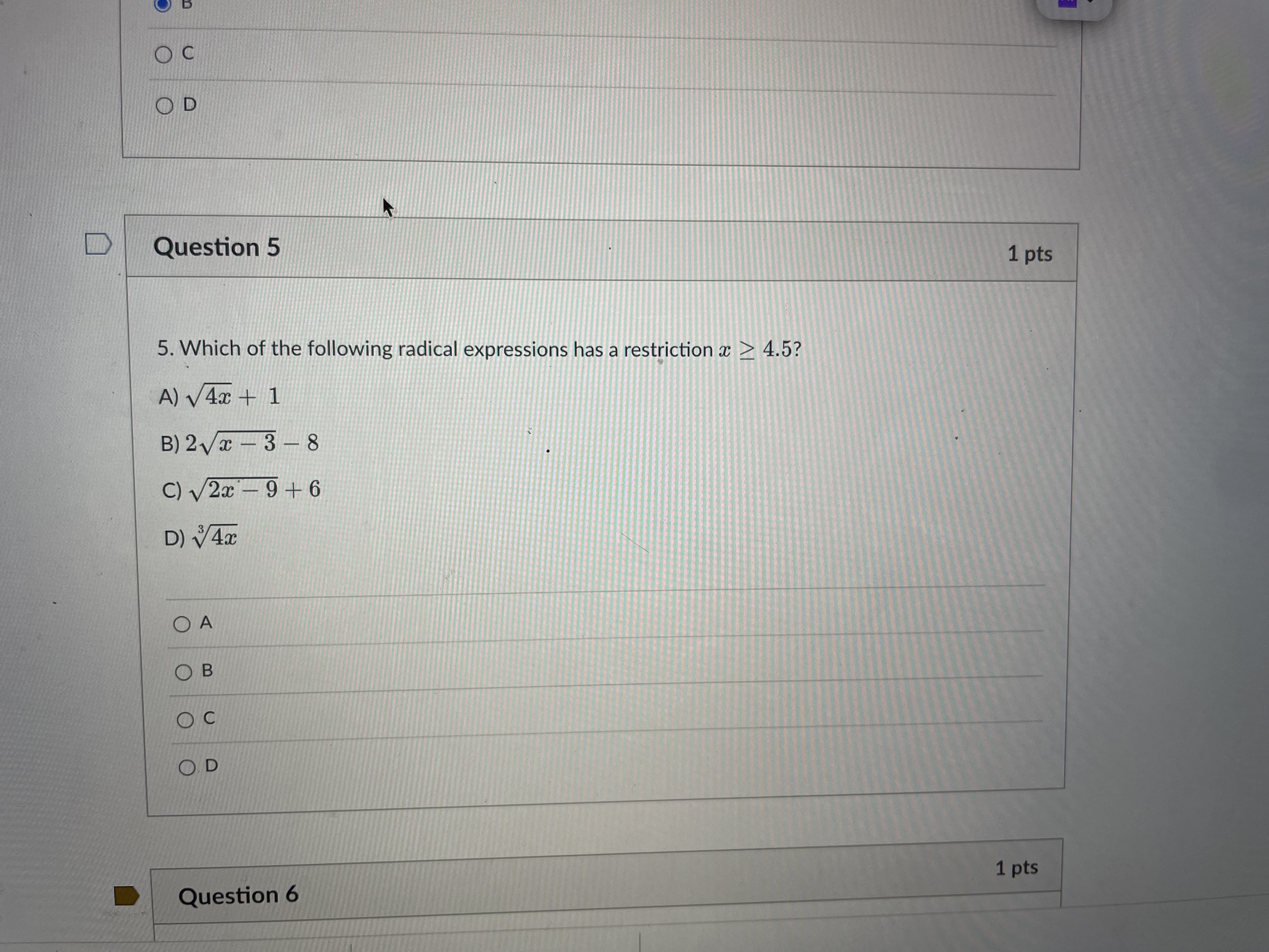 \f\fOD ear... -rw v D Question 8 1 pts 8. What is