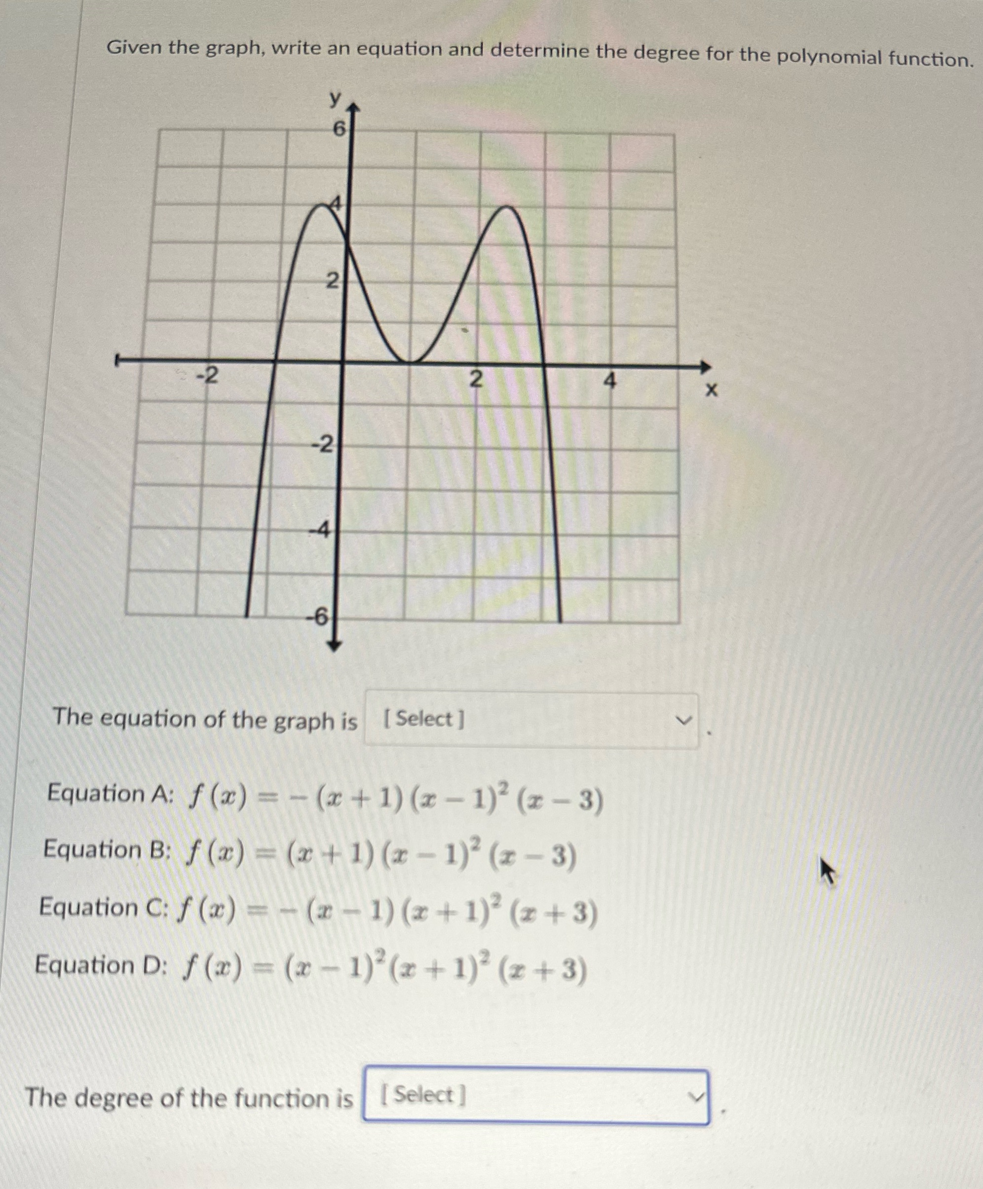 Which equation is it and what degree Given the